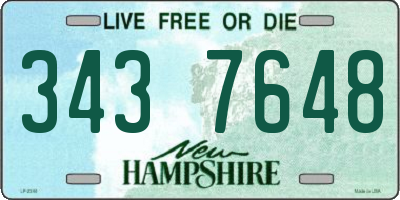 NH license plate 3437648