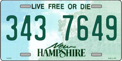 NH license plate 3437649