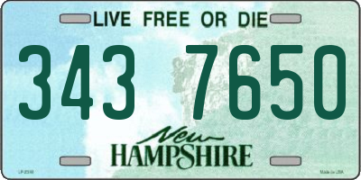 NH license plate 3437650