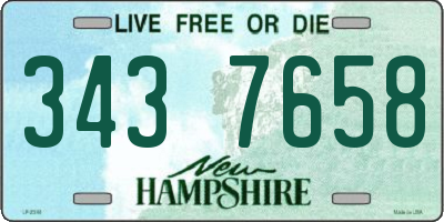 NH license plate 3437658