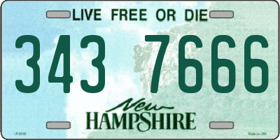 NH license plate 3437666