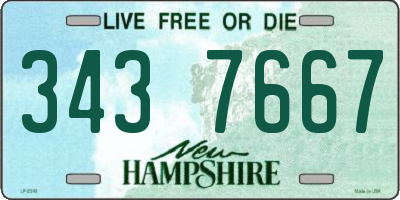 NH license plate 3437667
