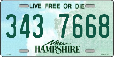 NH license plate 3437668