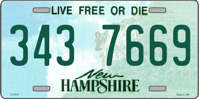 NH license plate 3437669