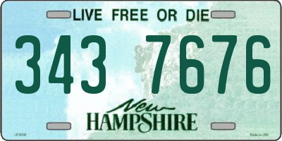 NH license plate 3437676