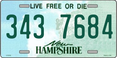 NH license plate 3437684