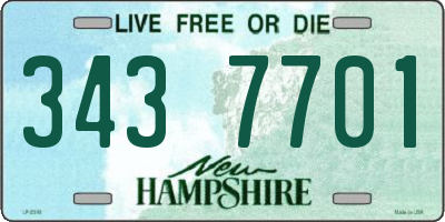 NH license plate 3437701