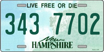 NH license plate 3437702