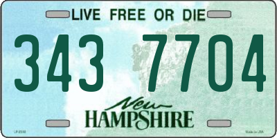 NH license plate 3437704