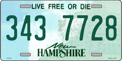 NH license plate 3437728