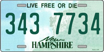NH license plate 3437734