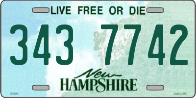 NH license plate 3437742