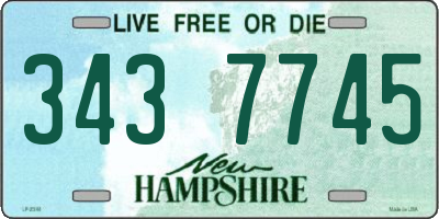 NH license plate 3437745