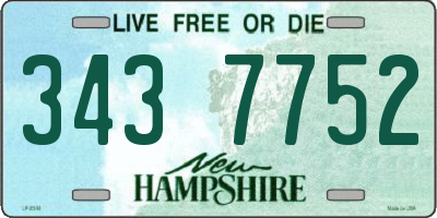 NH license plate 3437752
