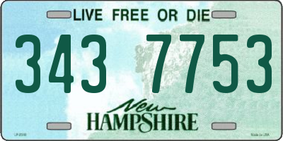 NH license plate 3437753