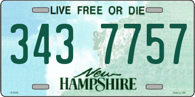 NH license plate 3437757