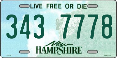 NH license plate 3437778