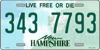NH license plate 3437793