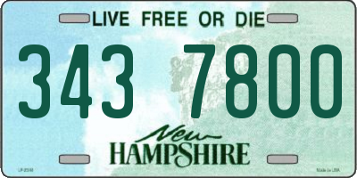NH license plate 3437800