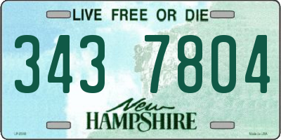 NH license plate 3437804