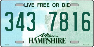 NH license plate 3437816