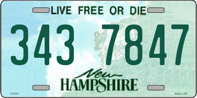 NH license plate 3437847