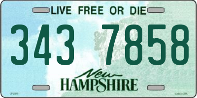 NH license plate 3437858