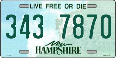 NH license plate 3437870