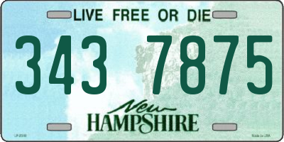 NH license plate 3437875