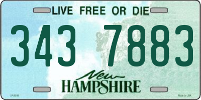 NH license plate 3437883