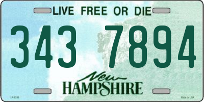 NH license plate 3437894