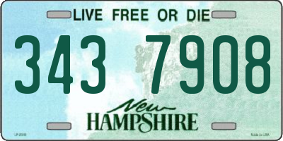 NH license plate 3437908