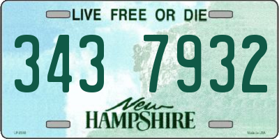 NH license plate 3437932