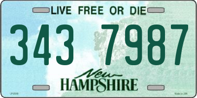 NH license plate 3437987