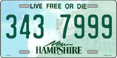 NH license plate 3437999