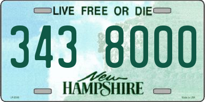 NH license plate 3438000