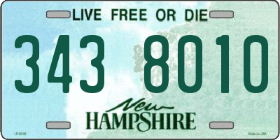 NH license plate 3438010