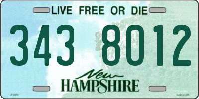 NH license plate 3438012