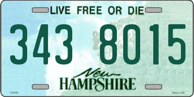NH license plate 3438015