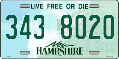 NH license plate 3438020
