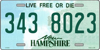 NH license plate 3438023