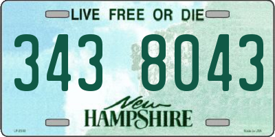 NH license plate 3438043