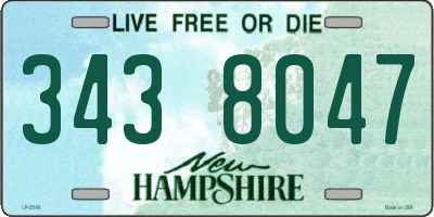 NH license plate 3438047