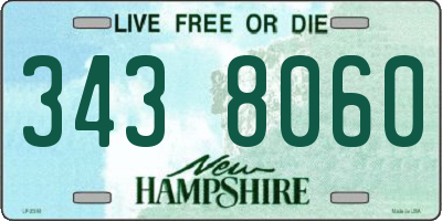 NH license plate 3438060