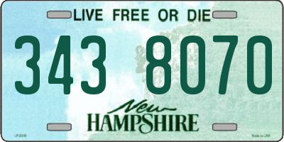 NH license plate 3438070