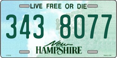 NH license plate 3438077