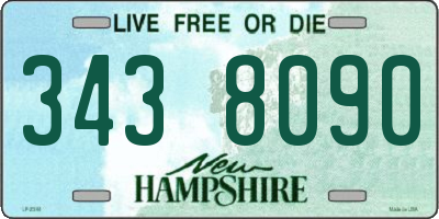 NH license plate 3438090