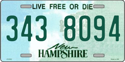 NH license plate 3438094