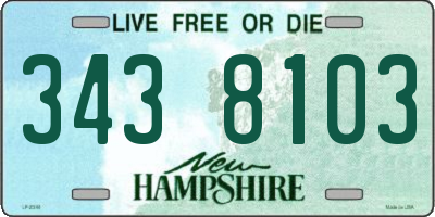 NH license plate 3438103