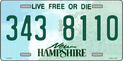 NH license plate 3438110
